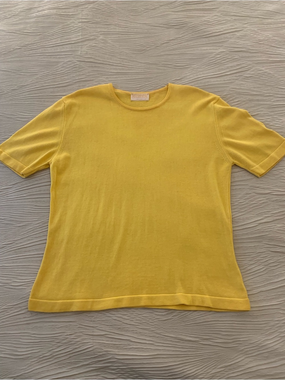 Vintage Made in USA Pendleton Sophisticates Bright Yellow Knit T-Shirt, size L